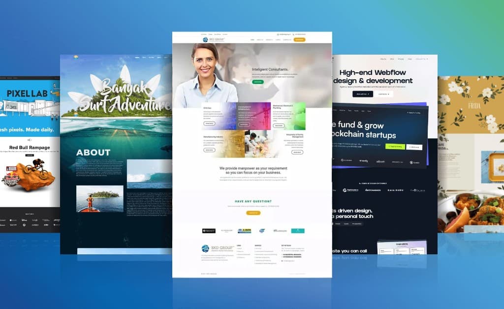 Examples of managed business websites created for clients